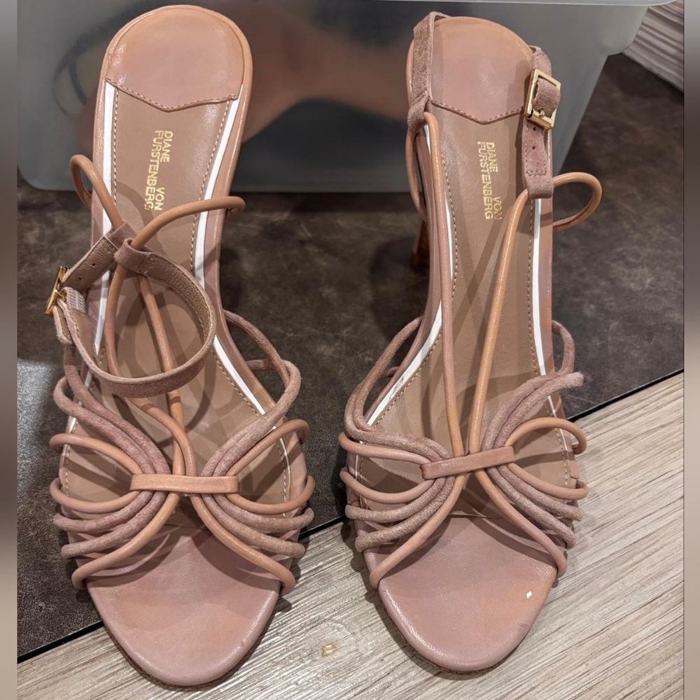 Diane Von Furstenberg Blush Strappy Heels